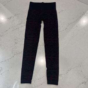 Aventura Sz Small / Medium Fairisle Footless Leggings Red Black Stretch NEW